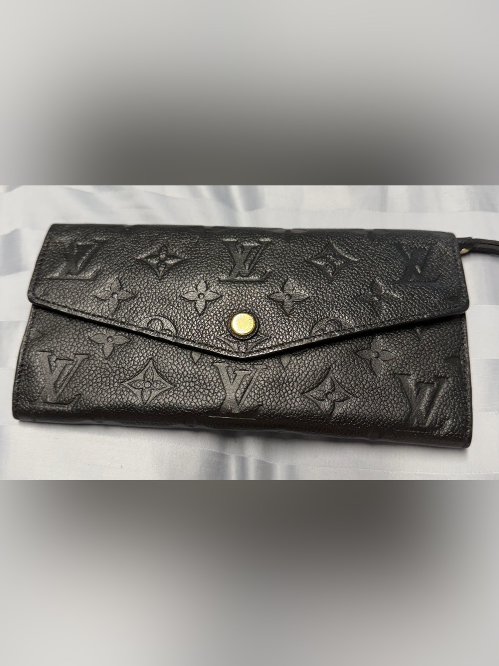 Auth Louis Vuitton Monogram Empreinte Portefeuille Curieuse Long Black Wallet